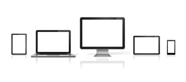 bilgisayar, dizüstü bilgisayar, cep telefonu ve dijital tablet pc