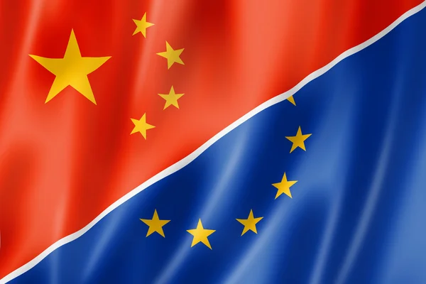 Bandera de China y Europa — Foto de Stock