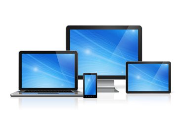 bilgisayar, dizüstü bilgisayar, cep telefonu ve dijital tablet pc