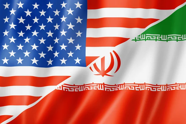 USA und iranische Flagge — Stockfoto