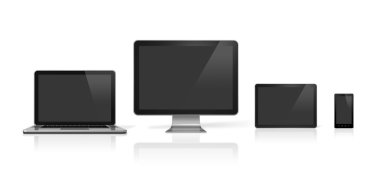 bilgisayar, dizüstü bilgisayar, cep telefonu ve dijital tablet pc