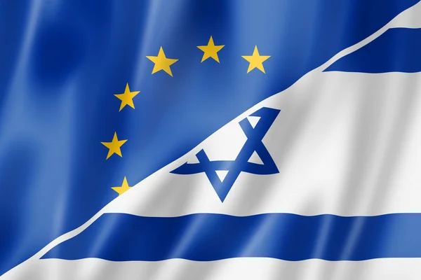 Bandera de Europa e Israel — Foto de Stock