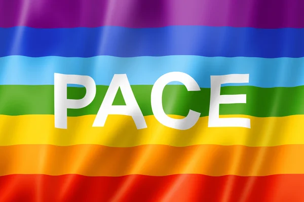Rainbow peace - pace flag, three dimensional render, satin texture - Stock ...
