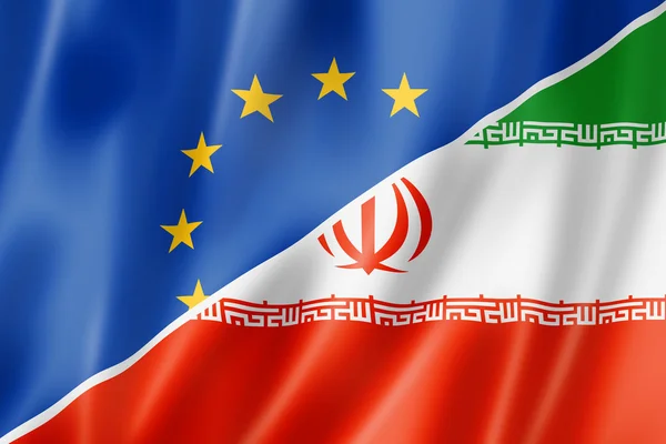 Drapeau Europe et Iran — Photo