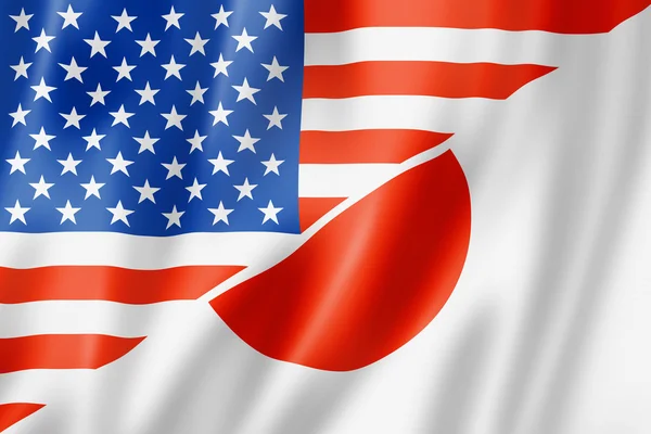 USA og Japan flag - Stock-foto