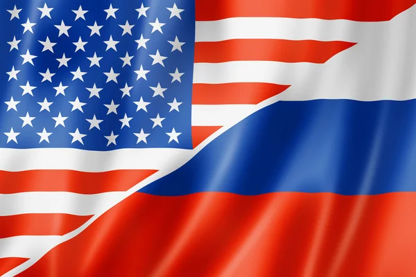 Прапор США і Росії — стокове фото