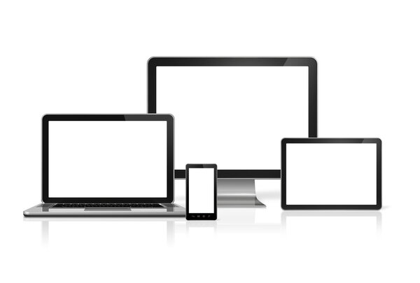 computer, laptop, mobile phone and digital tablet pc