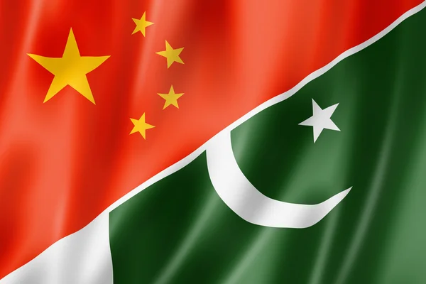 China und Pakistan Flagge — Stockfoto