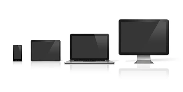 Computer, laptop, telefono cellulare e tablet digitale — Foto Stock