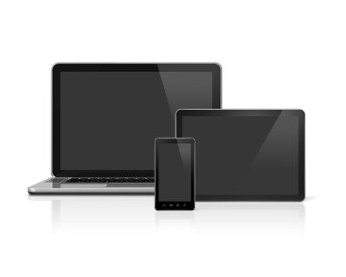 tablet pc, laptop, cep telefonu ve dijital