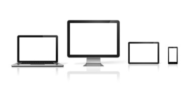bilgisayar, dizüstü bilgisayar, cep telefonu ve dijital tablet pc