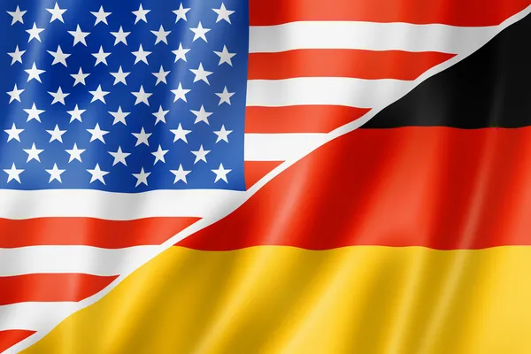 USA und Deutschland-Fahne — Stockfoto