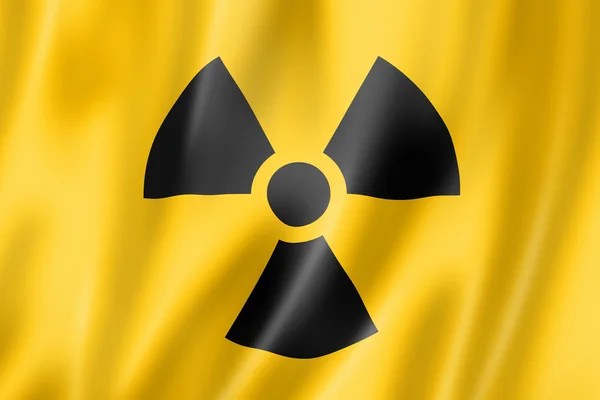 Flaga promieniotwórczych jądrowego symbol — Zdjęcie stockowe