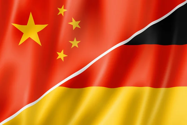 China und Deutschland Flagge — Stockfoto