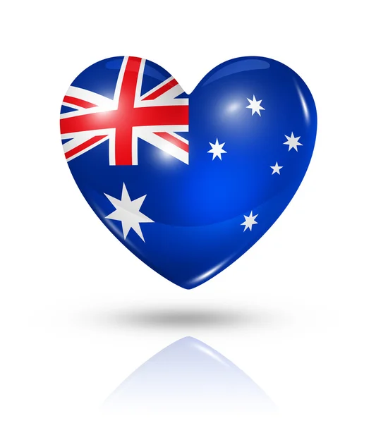 Love Australia, heart flag icon — Stock Photo, Image