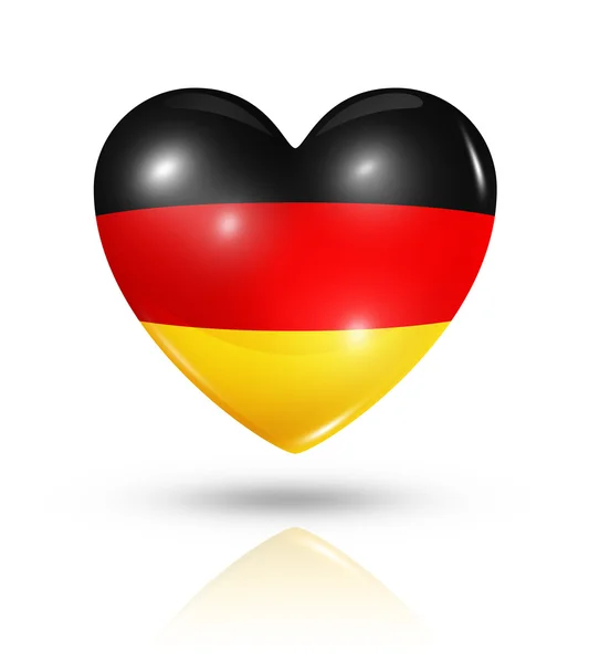 Γερμανία αγάπη, καρδιά εικονίδιο σημαίας — Φωτογραφία Αρχείου
