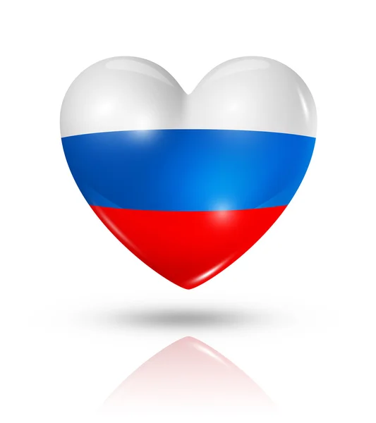 Love Russia, icono de la bandera del corazón — Foto de Stock