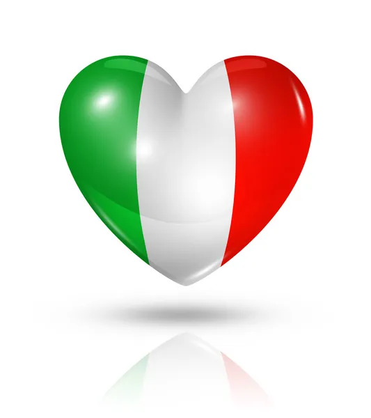 Love Italy, heart flag icon — Stock Photo, Image