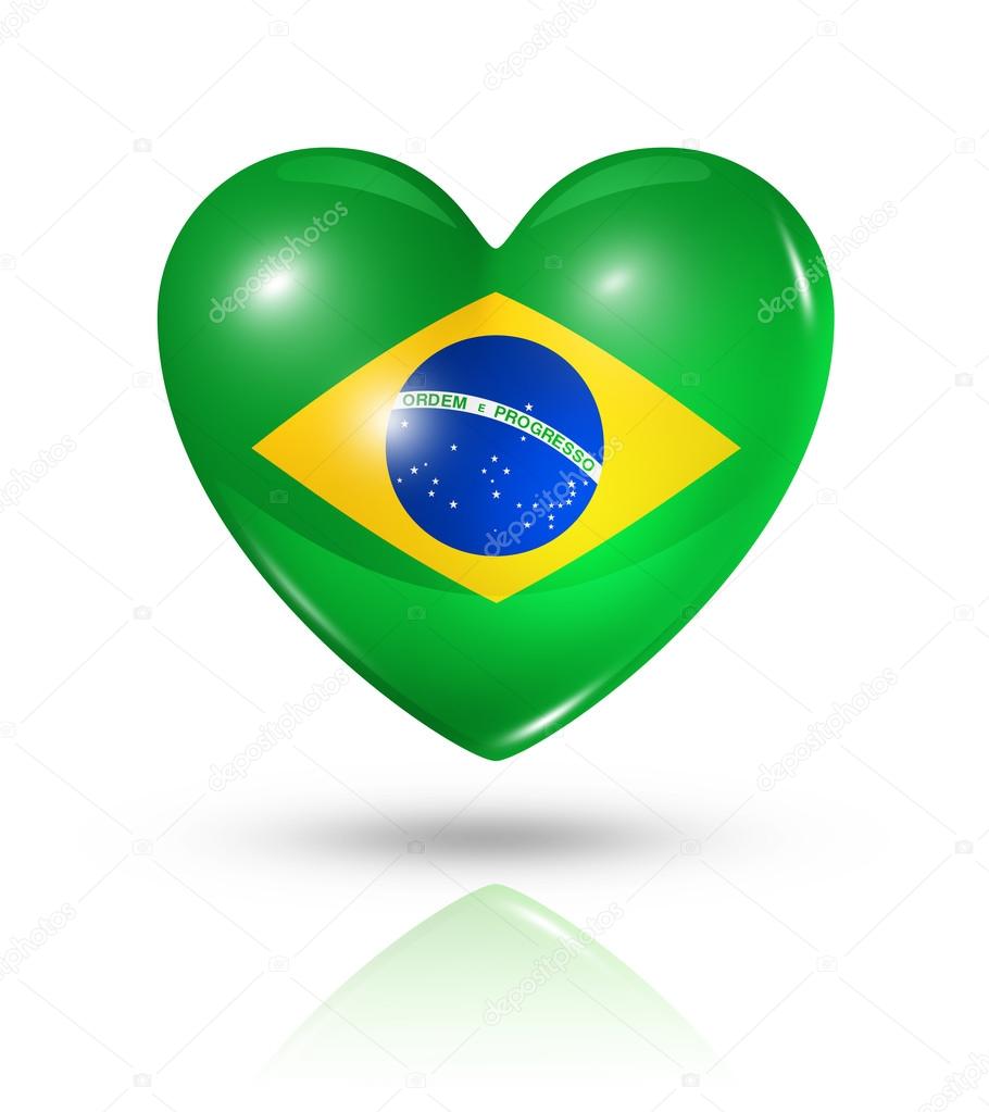 Love Brazil, heart flag icon — Stock Photo © daboost 30485425