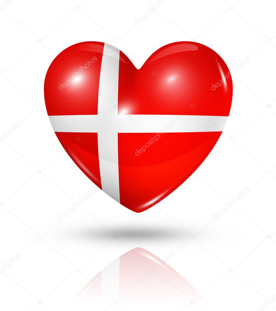 Love Denmark, heart flag icon