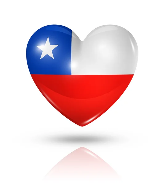 Amor Chile, ícone da bandeira do coração — Fotografia de Stock