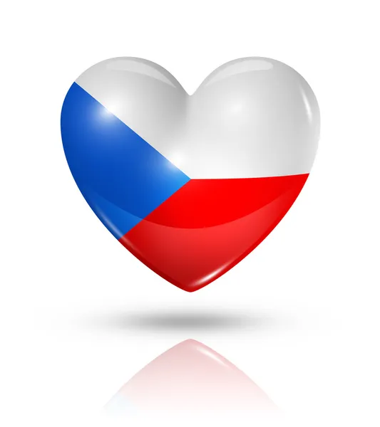 Love Czech Republic, heart flag icon — Stock Photo, Image