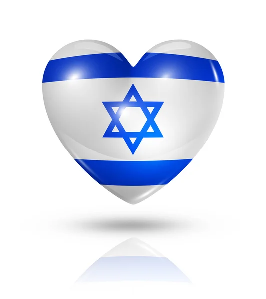 Любите Израиль, значок флага сердца — стоковое фото
