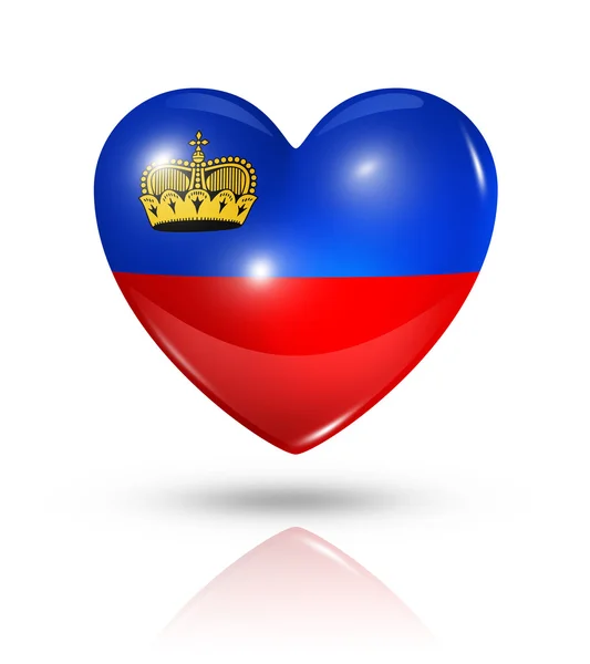 Aşk liechtenstein, kalp bayrak simgesi — Stok fotoğraf