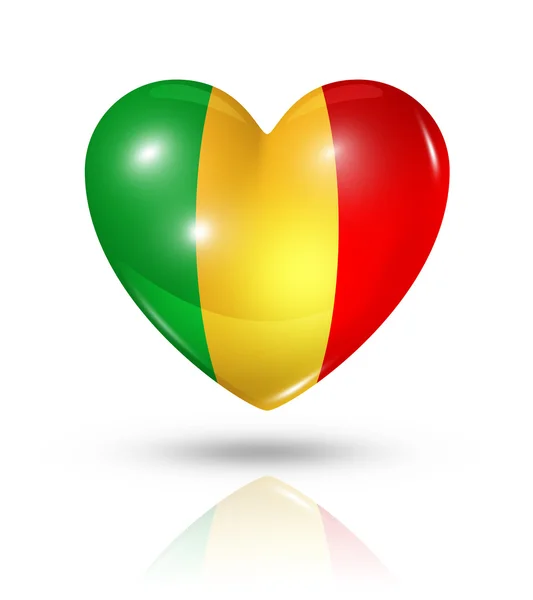 Love Mali, heart flag icon — Stock Photo, Image