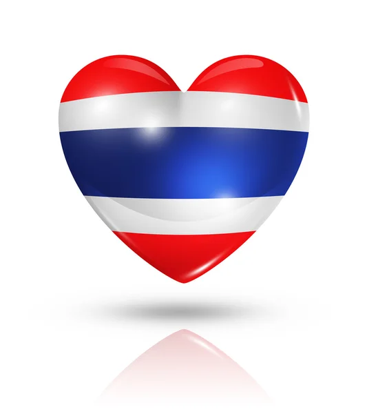Älska thailand, hjärtat flaggikonen — Stockfoto