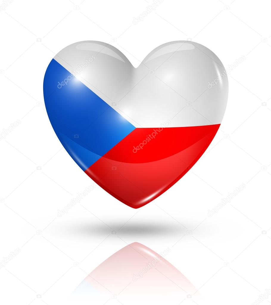 Love Czech Republic, heart flag icon