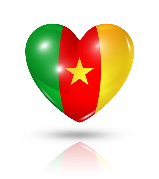 Love Cameroon, heart flag icon — Stock Photo, Image