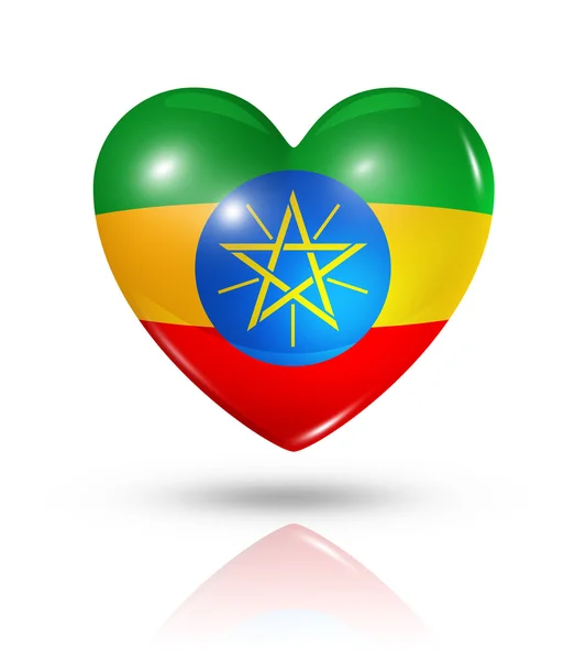 Láska Etiopie, ikona příznaku srdce — Stock fotografie