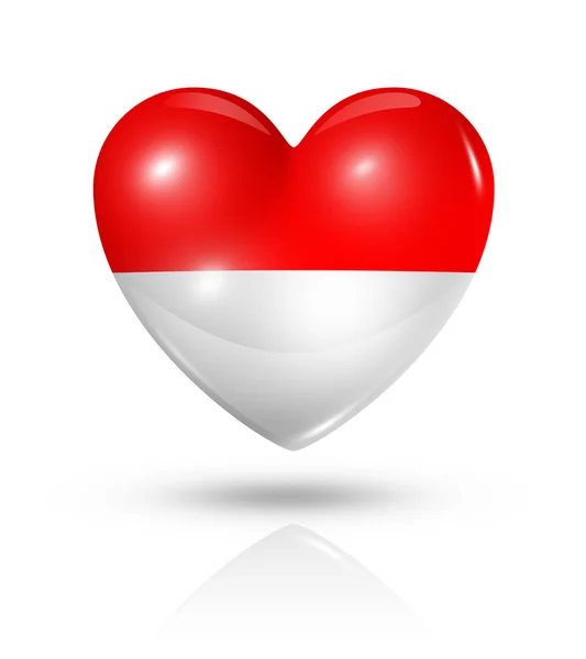 Liebe Monaco, Herz Flagge Symbol — Stockfoto