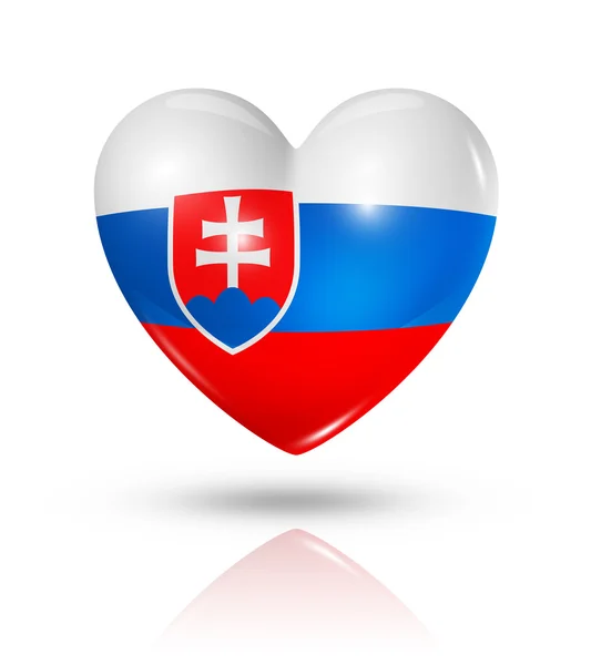 Love Slovakia, heart flag icon — Stock Photo, Image