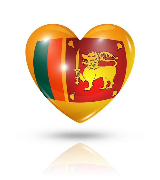 Люблю Шрі-Ланки, значок прапорця серця — стокове фото