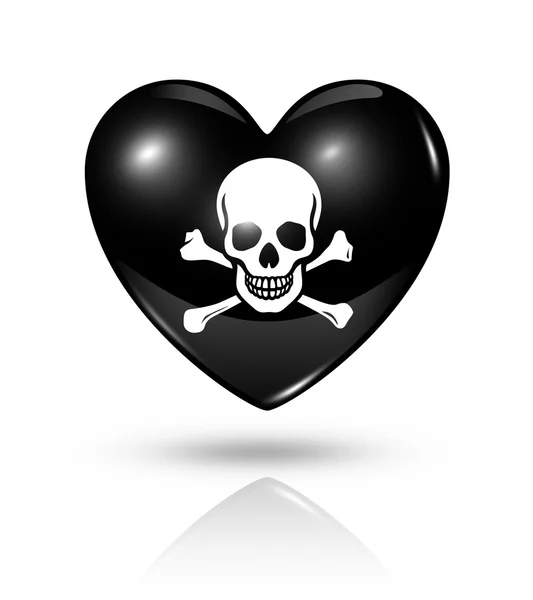 Amor pirata, ícone do coração — Fotografia de Stock