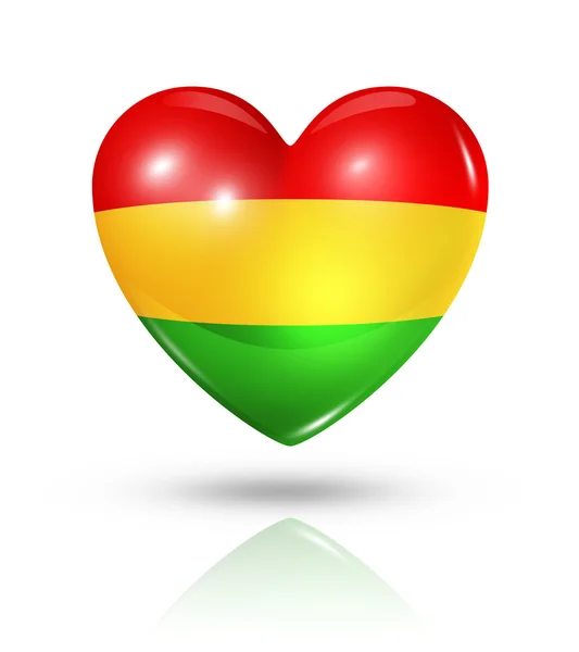 Love Bolivia, heart flag icon — Stock Photo, Image