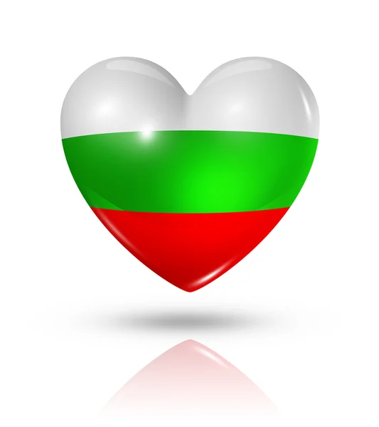 Любов Болгарії, значок прапорця серця — стокове фото