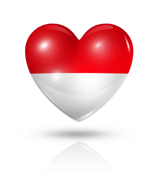 Love Indonesia, icona della bandiera del cuore — Foto Stock