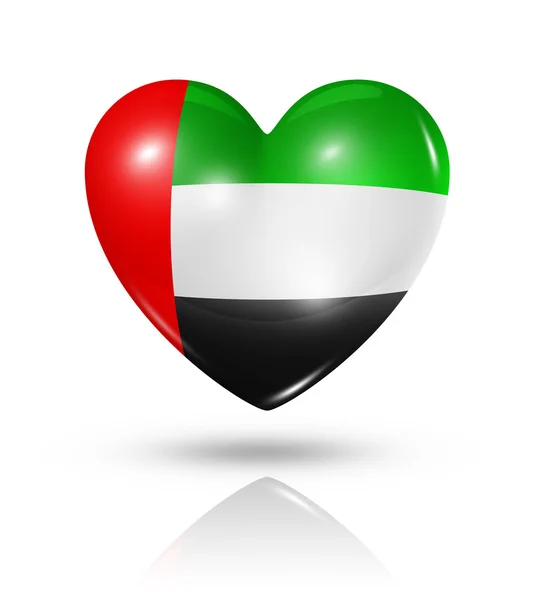 Love Emiratos Árabes Unidos, icono de la bandera del corazón —  Fotos de Stock