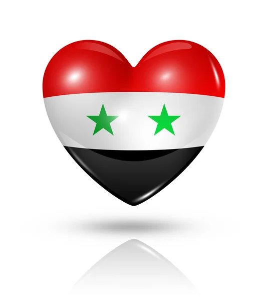 Liebe syrien, Herz Flagge Symbol — Stockfoto