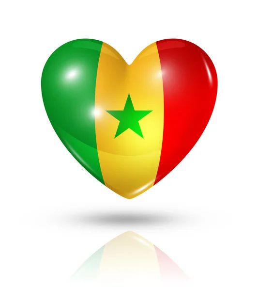 Love Senegal, heart flag icon — Stock Photo, Image