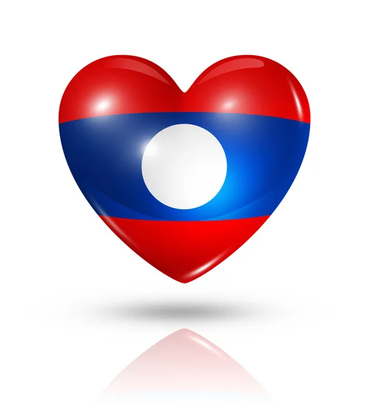 Love Laos, heart flag icon — Stock Photo, Image