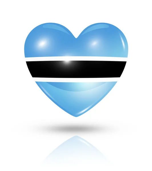 Love Botswana, icono de la bandera del corazón — Foto de Stock