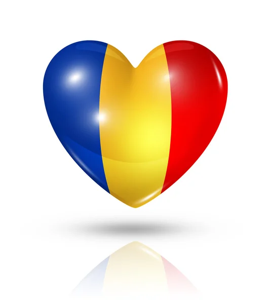 Liefde Tsjaad, hart vlag, pictogram — Stockfoto