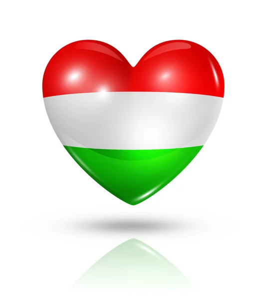 Love Hungary, heart flag icon — Stock Photo, Image