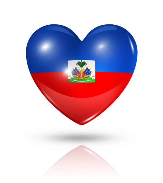 Elsker Haiti, hjerte flag ikon - Stock-foto