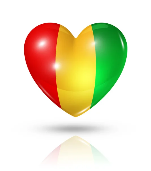 Love Guinea, heart flag icon — Stock Photo, Image