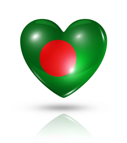 Liebe bangladesh, Herz Flagge Symbol — Stockfoto